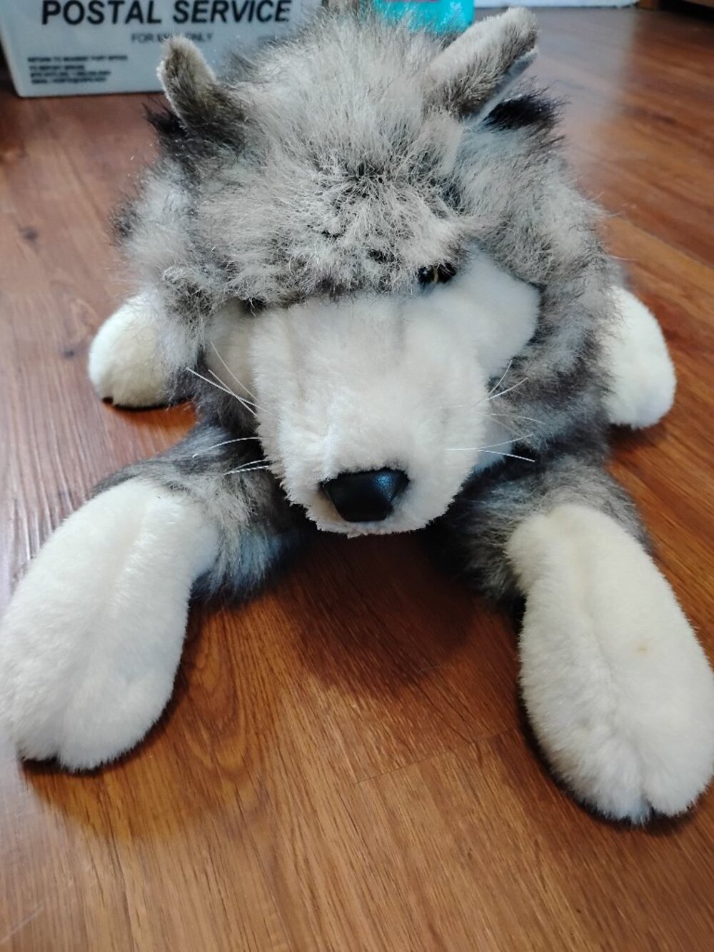 Vintage Folkmanis Puppet Husky Dog Wolf Plush Stuffed Animal